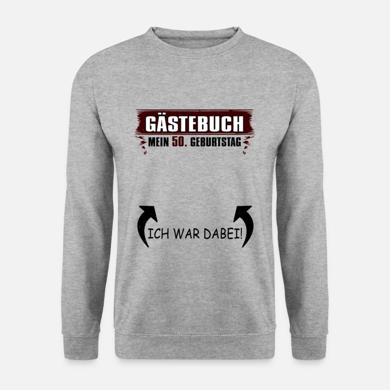 50. Geburtstag Eintrag Gästebuch 50 Jahre Lustiges - Unisex Pullover - Weißgrau meliert