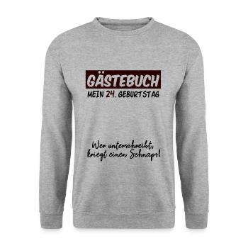24. Geburtstag 24 Jahre Geburtstagsgeschenk - Unisex Pullover - Weißgrau meliert - Vorne - Alina (178cm) & Michal (187cm)