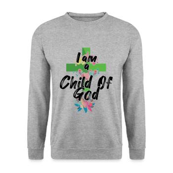 Child Of God Lord Faith Christian Jesus - Unisex Sweatshirt - salt & pepper - Front - Alina (178cm) & Michal (187cm)