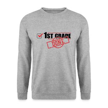 1st Grade Done Bye Schools Out Day Of Summer - Unisex Sweatshirt - salt & pepper - Front - Alina (178cm) & Michal (187cm)