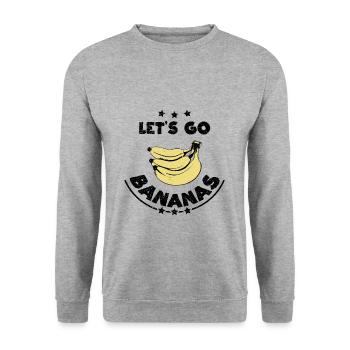 Vintage Lustige Banane Lass uns Banane gehen - Unisex Pullover - Weißgrau meliert - Vorne - Alina (178cm) & Michal (187cm)
