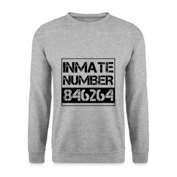 Simple Easy Funny Inmate Prisoner Lazy Halloween - Unisex Sweatshirt - salt & pepper - Front - Alina (178cm) & Michal (187cm)