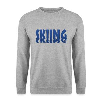 Skiing - Unisex Pullover - Weißgrau meliert - Vorne - Alina (178cm) & Michal (187cm)