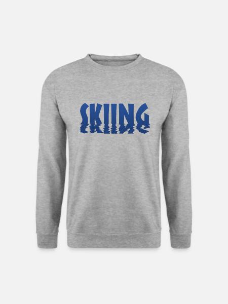 Skiing - Unisex Pullover - Weißgrau meliert