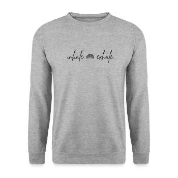 Inhale and Exhale - Unisex Sweatshirt - salt & pepper - Front - Alina (178cm) & Michal (187cm)