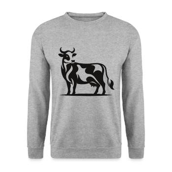 Motif élégant de bovins Holstein pour les fans de vaches - Sweat-shirt Unisexe - gris chiné - Devant - Alina (178cm) & Michal (187cm)