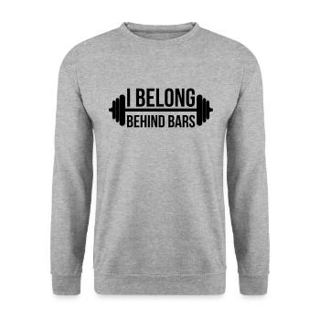 Fitness - Unisex Pullover - Weißgrau meliert - Vorne - Alina (178cm) & Michal (187cm)