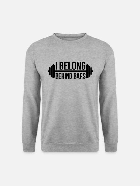 Fitness - Unisex Pullover - Weißgrau meliert