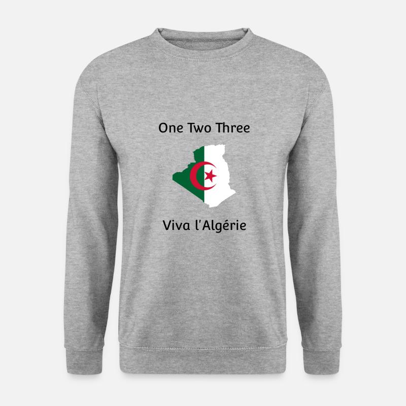 Eins Zwei Drei Viva Algerien - Unisex Pullover - Weißgrau meliert