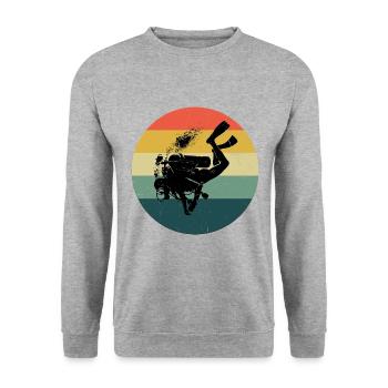 Scuba Diving Diving Men's Free Dive - Unisex Sweatshirt - salt & pepper - Front - Alina (178cm) & Michal (187cm)