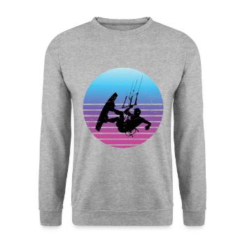 Kitesurf Kitesurf Hommes Femmes Kitesurf - Sweat-shirt Unisexe - gris chiné - Devant - Alina (178cm) & Michal (187cm)