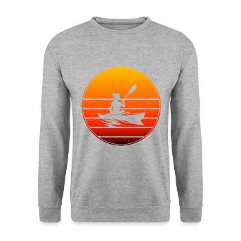 Kajak Kajakfahren Herren Kanu Damen Kayak - Unisex Pullover - Weißgrau meliert - Vorne - Alina (178cm) & Michal (187cm)