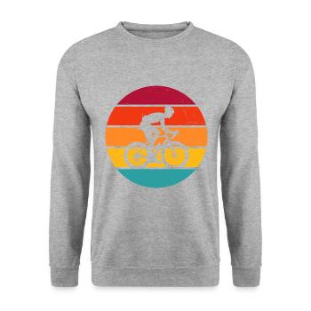 Road Bike Road Cycling Road Cyclist Road Bike - Unisex Sweatshirt - salt & pepper - Front - Alina (178cm) & Michal (187cm)