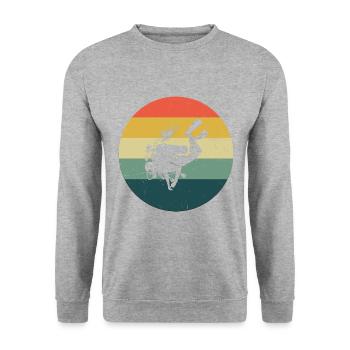 Scuba Diver Herren Free Dive Diver Tauchen - Unisex Pullover - Weißgrau meliert - Vorne - Alina (178cm) & Michal (187cm)