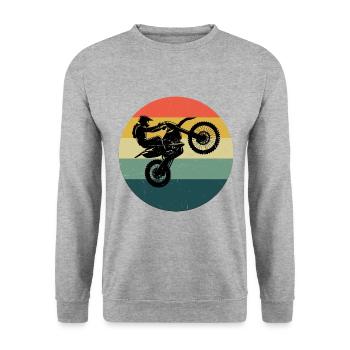 Freestyle Motocross Supermoto Motocross Dirtbike - Unisex Pullover - Weißgrau meliert - Vorne - Alina (178cm) & Michal (187cm)