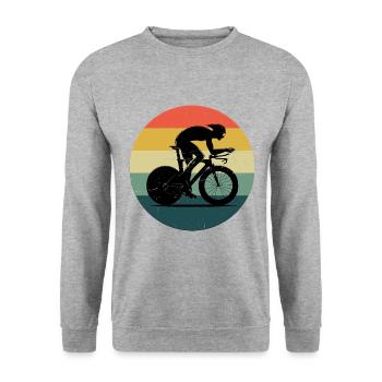 Men's Road Cycling Road Cycling Women's Road Cyclists - Unisex Sweatshirt - salt & pepper - Front - Alina (178cm) & Michal (187cm)