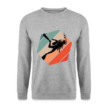 Scuba Diving Scuba Diving Scuba Diver Diving - Unisex Sweatshirt - salt & pepper - Front - Alina (178cm) & Michal (187cm)
