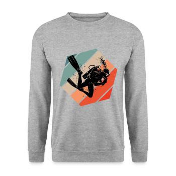 Scuba Diving Diving Diving Diver Women - Unisex Sweatshirt - salt & pepper - Front - Alina (178cm) & Michal (187cm)
