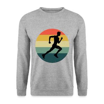 Jogging Running Hommes Femmes Jogging Running - Sweat-shirt Unisexe - gris chiné - Devant - Alina (178cm) & Michal (187cm)