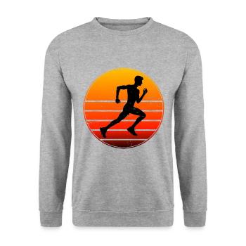 Race Running Fitness Men Jogging Running - Unisex Sweatshirt - salt & pepper - Front - Alina (178cm) & Michal (187cm)