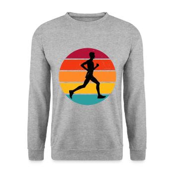Course, Jogging, Femmes, Course à pied, Hommes, Course à pied - Sweat-shirt Unisexe - gris chiné - Devant - Alina (178cm) & Michal (187cm)