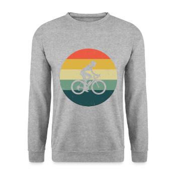 Radfahrer Fahrrad Mountainbike Radfahren - Unisex Pullover - Weißgrau meliert - Vorne - Alina (178cm) & Michal (187cm)