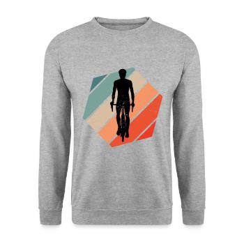 Mtb Radfahren Bike Radfahrer Fahrradfahren - Unisex Pullover - Weißgrau meliert - Vorne - Alina (178cm) & Michal (187cm)