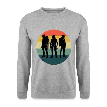 Women's Climbers Men's Climbing Climbers - Unisex Sweatshirt - salt & pepper - Front - Alina (178cm) & Michal (187cm)