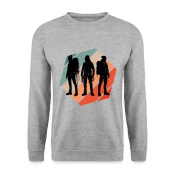 Bloc Femmes Hommes Escalade Escalade - Sweat-shirt Unisexe - gris chiné - Devant - Alina (178cm) & Michal (187cm)
