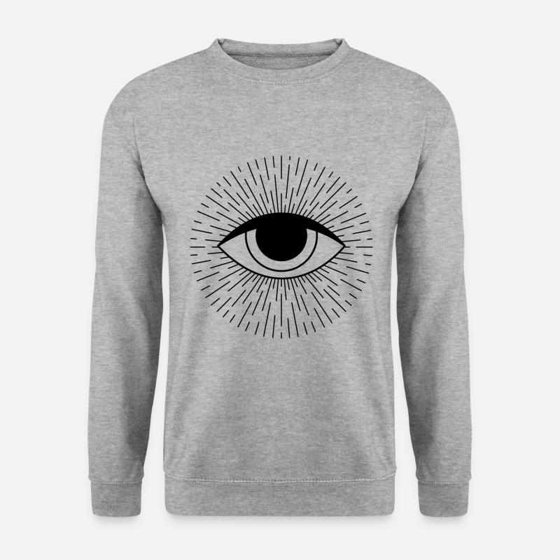 Auge - Unisex Pullover - Weißgrau meliert