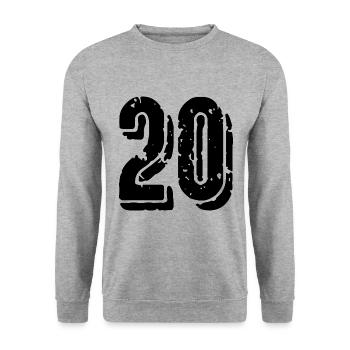 20 number jersey - Unisex Sweatshirt - salt & pepper - Front - Alina (178cm) & Michal (187cm)