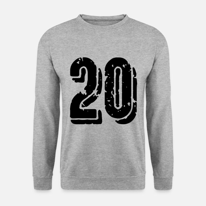 20 Zahl Trikot - Unisex Pullover - Weißgrau meliert