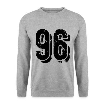 96 number jersey - Unisex Sweatshirt - salt & pepper - Front - Alina (178cm) & Michal (187cm)