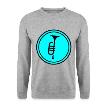 Musique de trompette - Sweat-shirt Unisexe - gris chiné - Devant - Alina (178cm) & Michal (187cm)