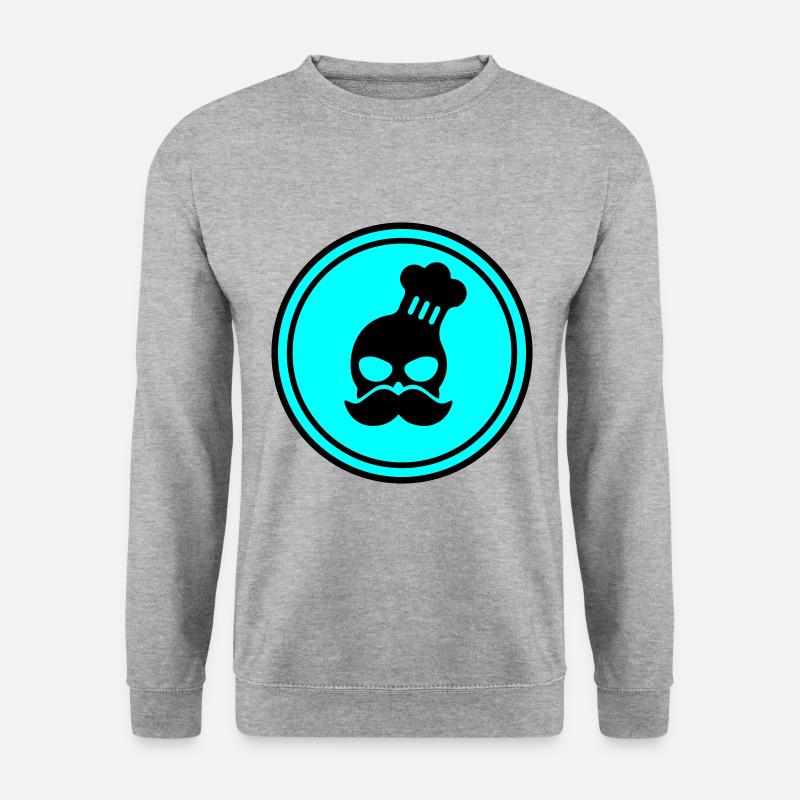 Koch skull icon - Unisex Pullover - Weißgrau meliert