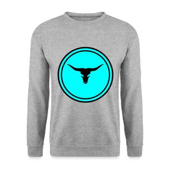 Cow Bull Skull - Unisex Sweatshirt - salt & pepper - Front - Alina (178cm) & Michal (187cm)