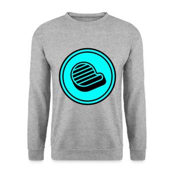 Symbole du steak de viande - Sweat-shirt Unisexe - gris chiné - Devant - Alina (178cm) & Michal (187cm)