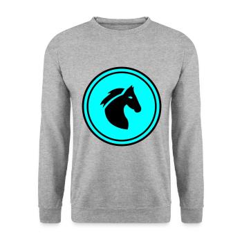 Pferd Horse icon - Unisex Pullover - Weißgrau meliert - Vorne - Alina (178cm) & Michal (187cm)