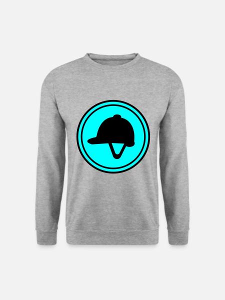 Reiterhut icon - Unisex Pullover - Weißgrau meliert