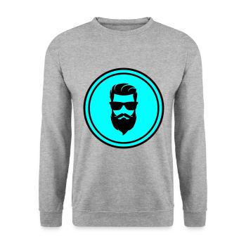 Gesicht bart symbol - Unisex Pullover - Weißgrau meliert - Vorne - Alina (178cm) & Michal (187cm)
