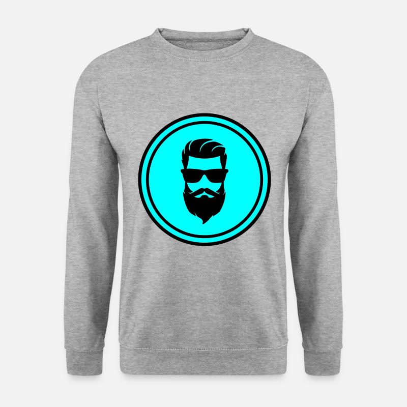 Gesicht bart symbol - Unisex Pullover - Weißgrau meliert