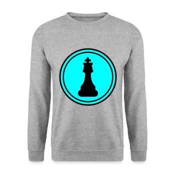 Chess piece King - Unisex Sweatshirt - salt & pepper - Front - Alina (178cm) & Michal (187cm)