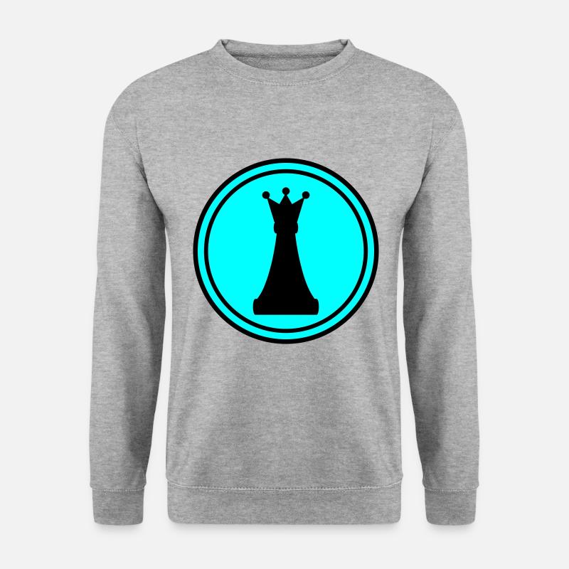 Schachfigur Königin - Unisex Pullover - Weißgrau meliert