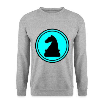 Horse chess piece - Unisex Sweatshirt - salt & pepper - Front - Alina (178cm) & Michal (187cm)