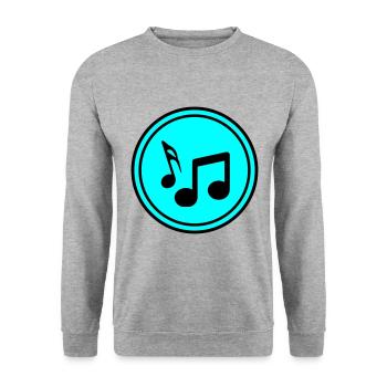 Musiknoten zeichen - Unisex Pullover - Weißgrau meliert - Vorne - Alina (178cm) & Michal (187cm)