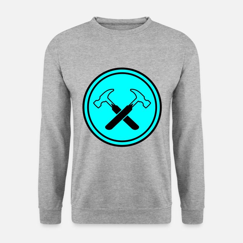 Hammer Symbol - Unisex Pullover - Weißgrau meliert