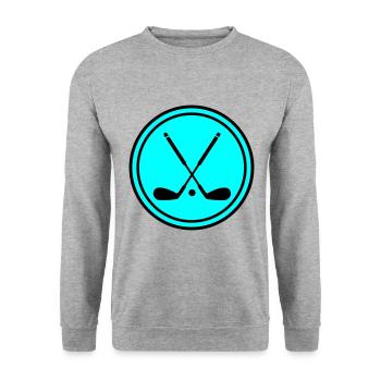 Golf symbol - Unisex Pullover - Weißgrau meliert - Vorne - Alina (178cm) & Michal (187cm)