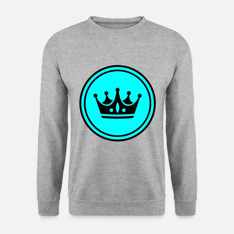 Krone Symbol - Unisex Pullover - Weißgrau meliert