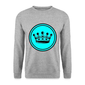 Krone Silhouette icon - Unisex Pullover - Weißgrau meliert - Vorne - Alina (178cm) & Michal (187cm)