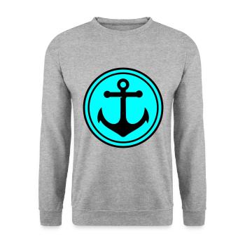 Anchor Icon - Unisex Sweatshirt - salt & pepper - Front - Alina (178cm) & Michal (187cm)